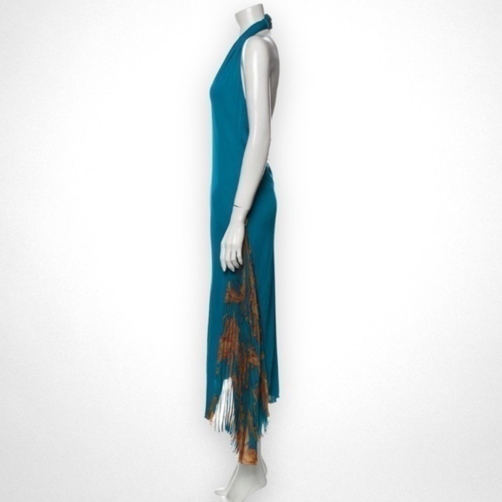 VERSACE ATELIER Haute Couture Runway Teal Blue Halter Medusa Dress 90's Y2K RARE - Picture 5 of 14